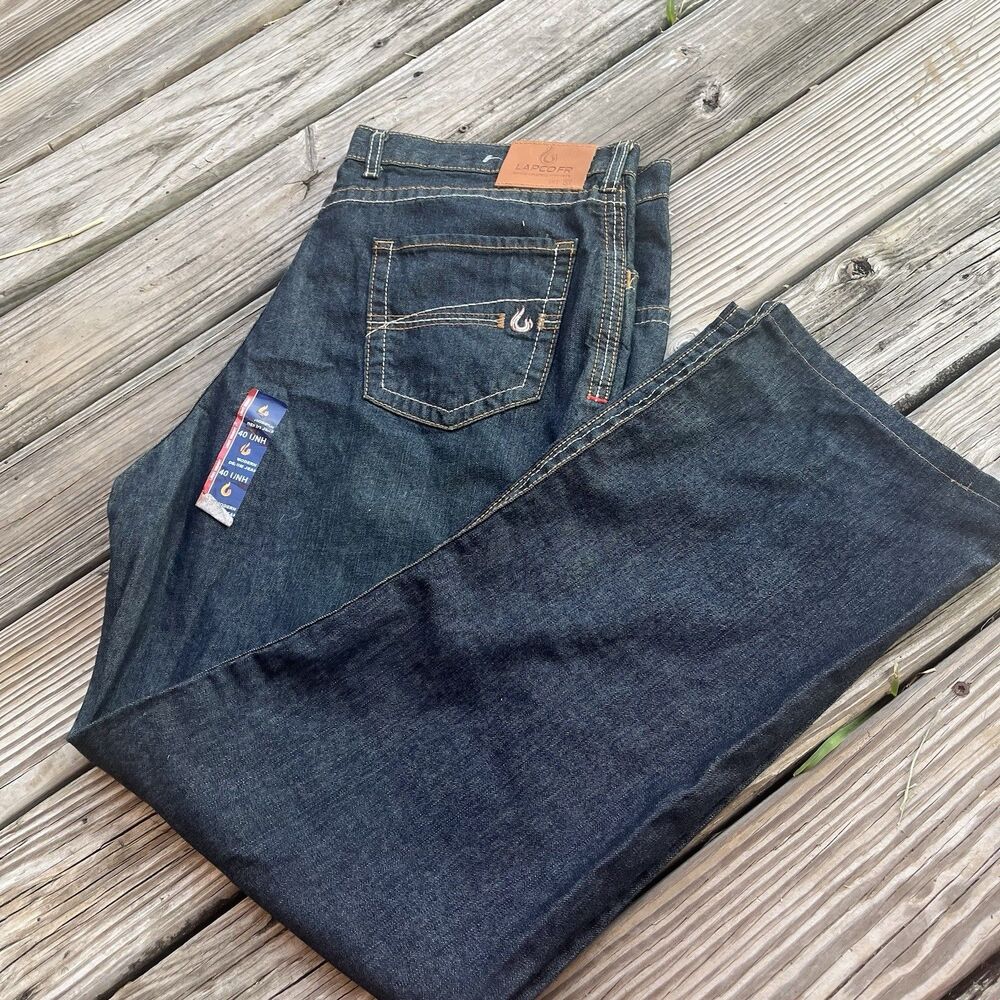 Lapco FR Modern Fit Dark Wash Flame Resistant Blue Jeans Size 40x32 New